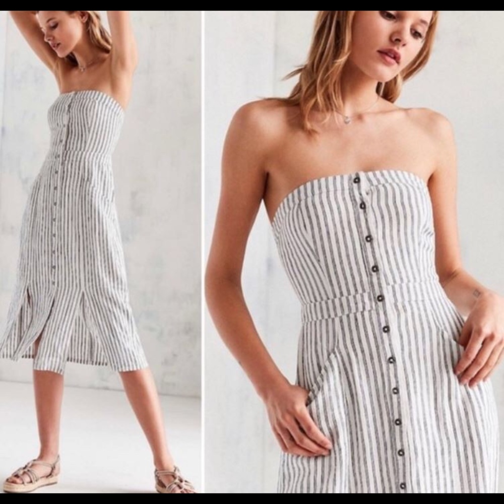 Urban Outfitters strapless striped dress